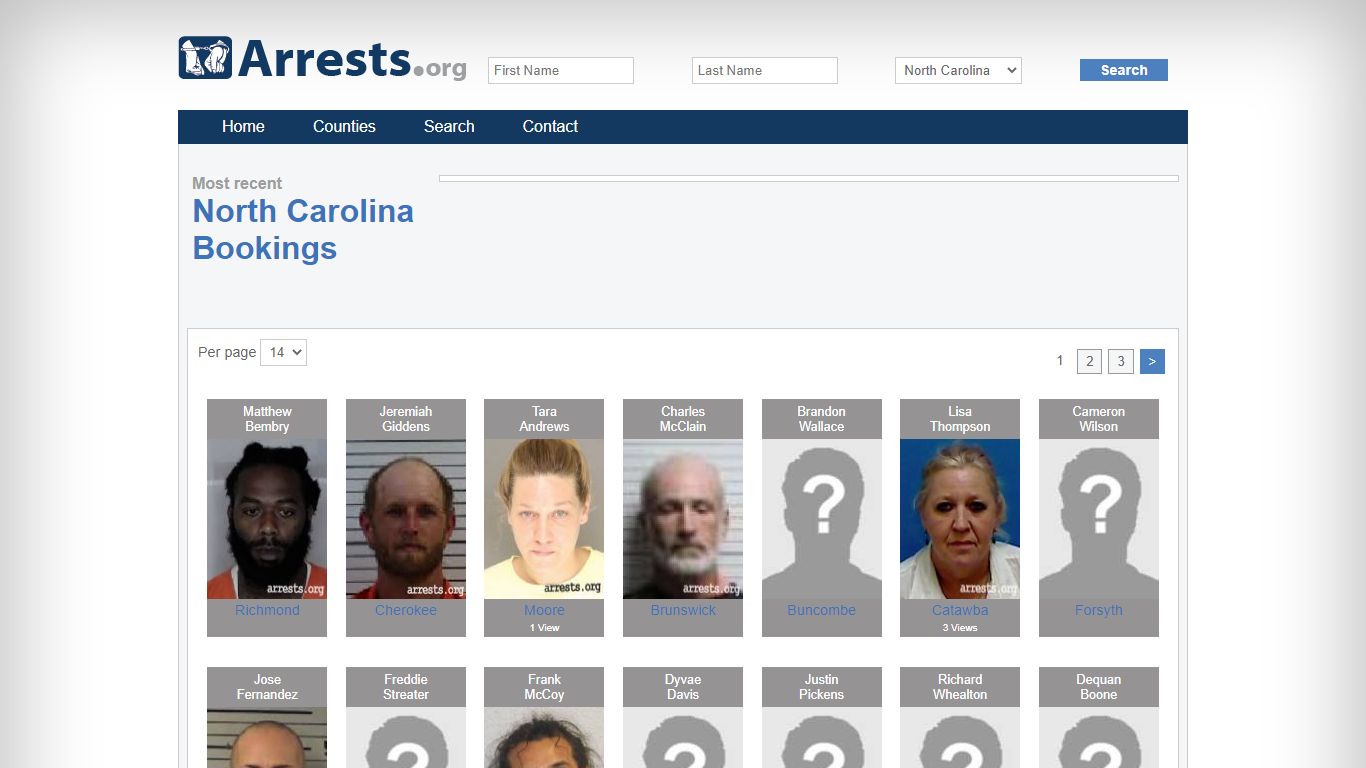 North Carolina Arrests and Inmate Search